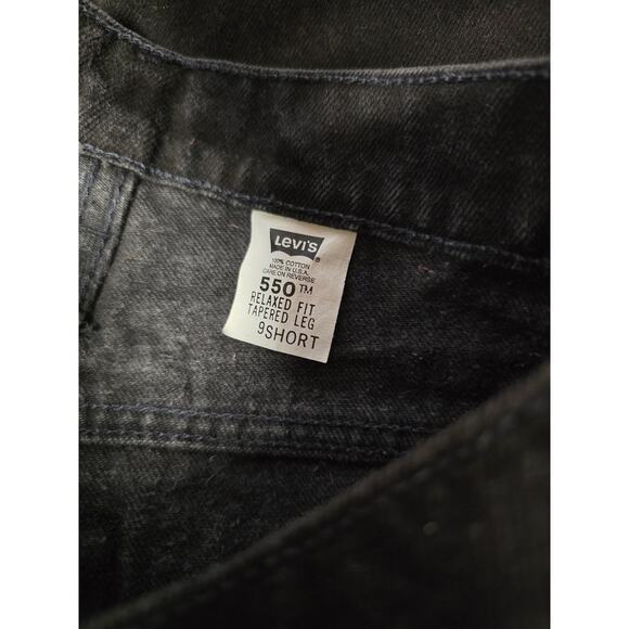 Vintage Levi's 501 Womens Jeans 9 Short Black Dark Wash Relax Fit Tapered Leg - Picture 8 of 13